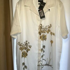 Ted Baker London Men’s Silk White and Gold Dress Shirt